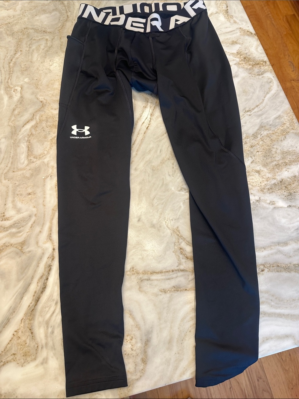 Under Armour Black Compression Leggings with Logo Waistband